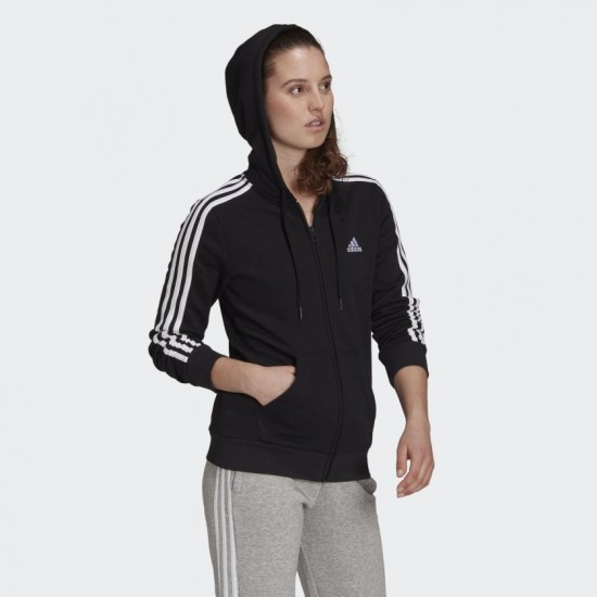 adidas Essentials Fleece 3-Stripes Full-Zip Hoodie